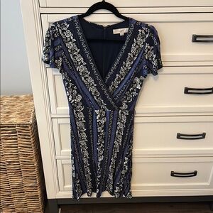 Elegant Blue Floral Dress